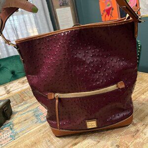 Dooney & Bourke Ostrich Large Hobo Leather shoulder bag purse